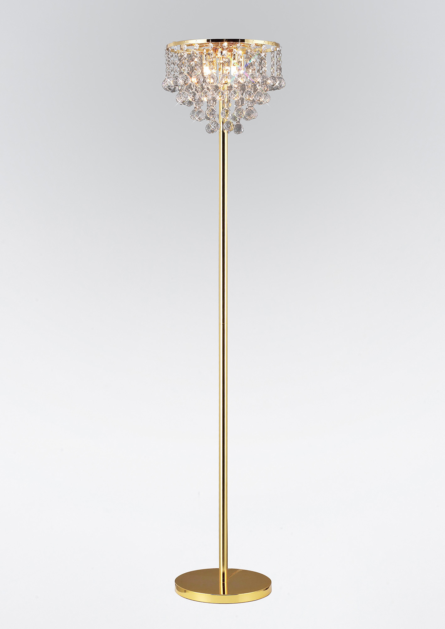 IL30032  Atla Crystal 155cm Floor Lamp 4 Light French Gold